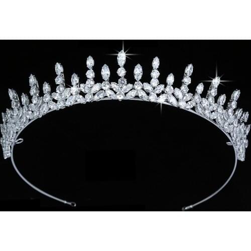 Tiaras and Crown HADIYANA Trendy Women Wedding Bridal Hair Accessories Fashion Party Gift Cubic Zircon BC5541 Corona Princesa