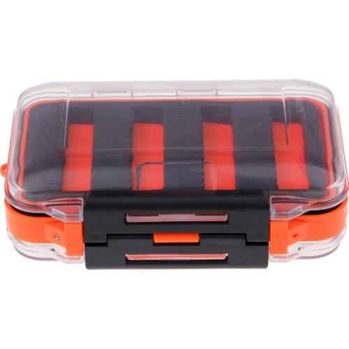 Double Sided Waterproof Fly Fishing Tackle Box Slit Foam Fly Fishing Hook Jigs Storage Case 4.5 x 2.8 x 1.6inch