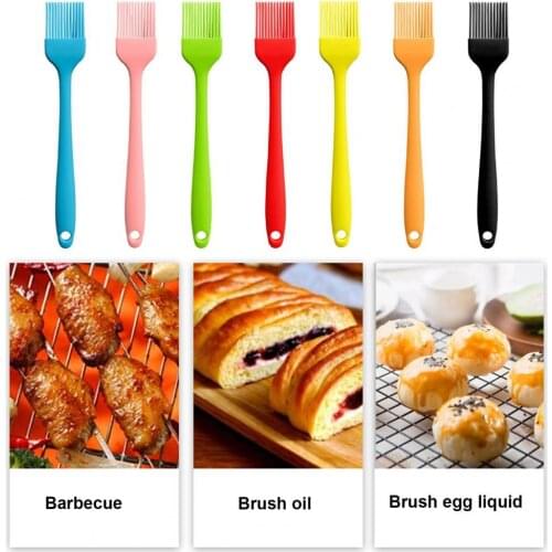 Eco-friendly Barbeque Cooking Brush Heat Resistant Soft Silicone BPA Free Baking Handle Oil Brush for Home Baking BBQ Supplies