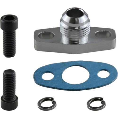 Billet Turbo Oil Drain Return Flange 10 AN Garrett GT28 GT30 GT35 38mm M8 Hole BLACK