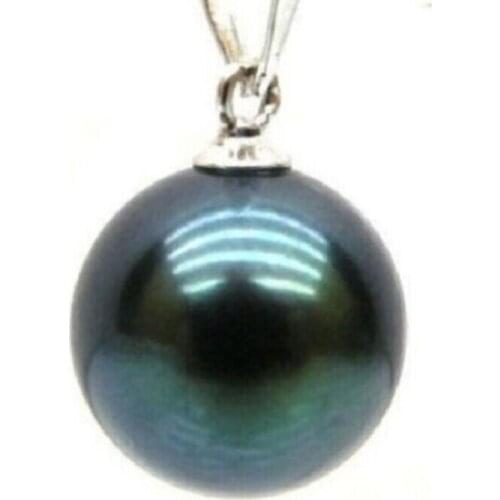 HOT Huge AAA 16mmblack South Sea Shell Pearl Pendant