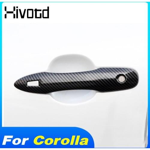 Hivotd Door Handle Cover Trim Moldings Exterior Decoration Accessories Car Styling Parts For Toyota Corolla 2019 /For Camry 2018