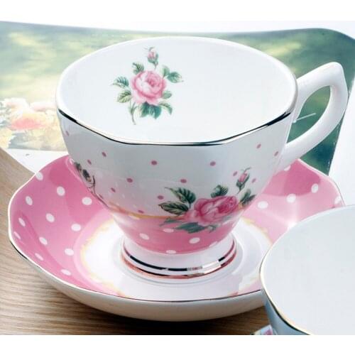 Ceramic Afternoon Black Tea Cups And Saucers Bone China Coffee Cup With Tray Porcelain Drinkware Set Dropshipping