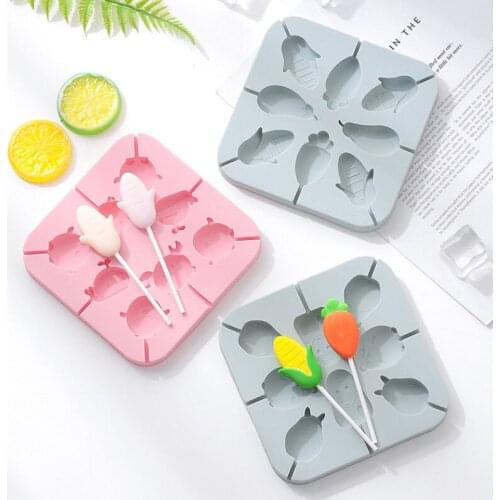 Cartoon Lollipop Silicone Mould Home-made Childrens Chocolate Fudge Mould DIY3D Corn Candy Mould Childrens gifts