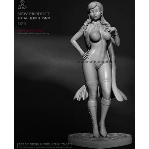75mm 1/24 Resin model kits figure beauty colorless and self-assembled TD-2616