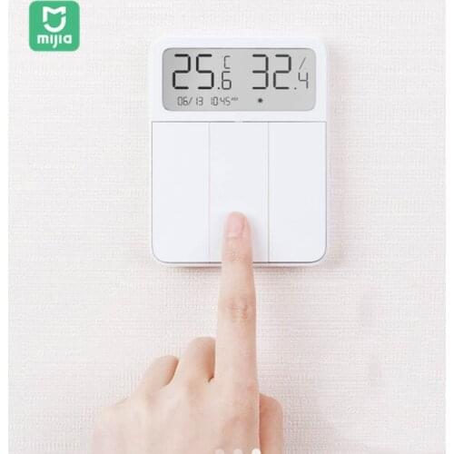 Xiaomi Mijia Screen Display Switch Smart Wall Switch Light Thermometer Humidity Sensor LCD Digital Screen 3 Key Switchs Mi Home