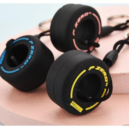 2021 Trend New Fashion Simulation Cartoon Small Tire Keychain Creative Unisex Car Bag Key Ring Pendant Gift For Car Lovers