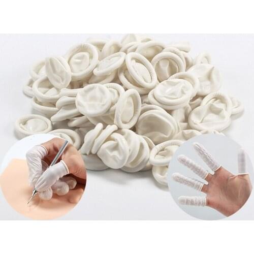 100pcs Permanent Makeup Supplies Disposable Rubber Latex Finger Microblading Accessories tattoo gloves for Embroidery Eyebrow