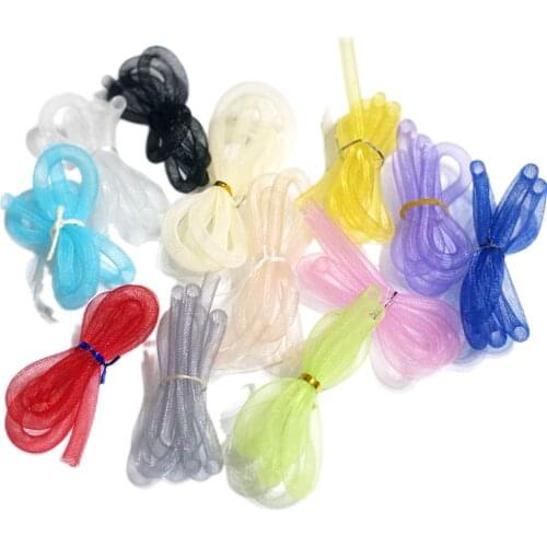 4/6/8/10 mm diameter Soft Tubular Mesh Braid Polyester Mesh fabric Flat Plain Crin Ribbon For crafts,Women diy hat Multicolor