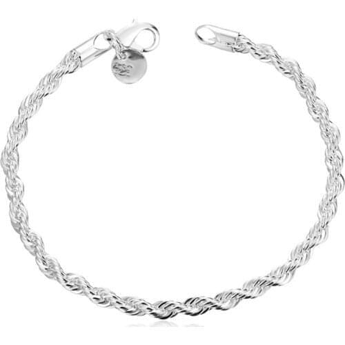 Silver Plated Twisted Bracelet 2021 New Fashion Flash Dating Bangles Party Jewelry Gifts Men Women Luxury Metal Chain Bracelets