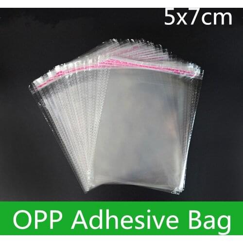 1000pcs 5*7cm Clear Resealable Cellphone/OPP/Poly Bags Transparent OPP Bag Packing Plastic Bags Self Adhesive Seal Gift Bags