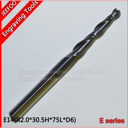 R2.0*30.5H*D6*75L*2F Tapered Ball Nose End Mills / taper and cone endmills E Series