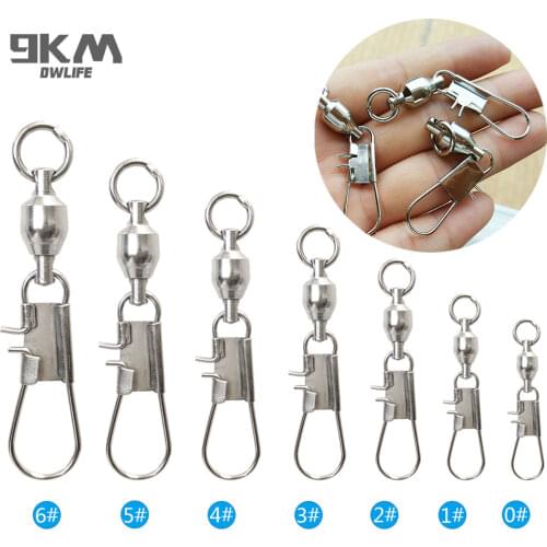 Swivel Fishing Connector Stainless Steel Fishing Rolling Ball Bearing Barrel Swivel 20~100Pcs Fishing Accessories Quick Connect