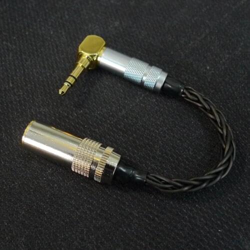 Hand-made Balanced 4.4mm To 3.5mm Adpter 8 Core 7N single crystal copper 4.4 Female to 3.5 Male Cable for HIfi MP3 Music Player