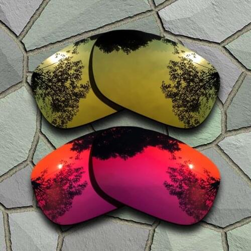 Yellow Golden&Violet Red Sunglasses Polarized Mirrored Replacement Lenses for Oakley Twoface