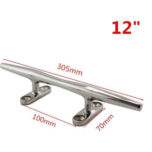 Stainless Steel 316 Marine Boat Hardware Sleek Slimline Bar Cleat Open Base Stud Mount