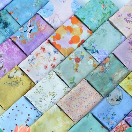 Tencel Lyocell Fabric Upscale Digital Printed Small Floral Cotton Linen For Sewing Summer Dress By Half Meter