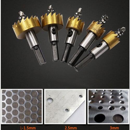 High Quality 5PCS HSS Drill Bit Hole Saw Set Stainless Steel Metal Alloy Drill Bits Holw Saw Cutter For Home Tools16-30mm