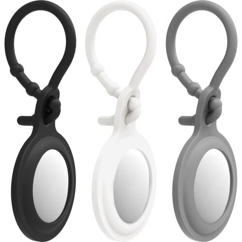 Liquid Silicone Protector Cover With Keychain For AirTags Shockproof Anti-Scratch Anti-Fall Sleeve Protective Case Shell For Air