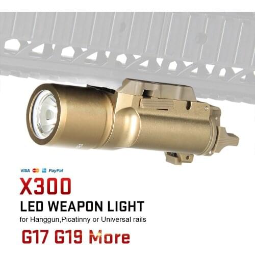 TRIJICON Factory Sell Directly Tactical Flashlight X300 LED Pistol Weapon Light White Light Gun for Hunting HS15-0026