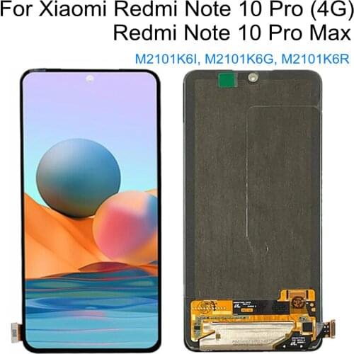 6.67" For Xiaomi Redmi Note 10 Note10 Pro MAX M2101K6G M2101K6I AMOLED LCD Display Touch Screen Digitizer Replacement