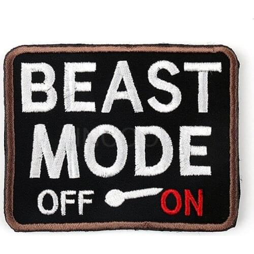 Beast Mode On Embroidery Patch Military Patch Tactical Emblem Badges Applique Decorative Embroidered Patches For Clothing