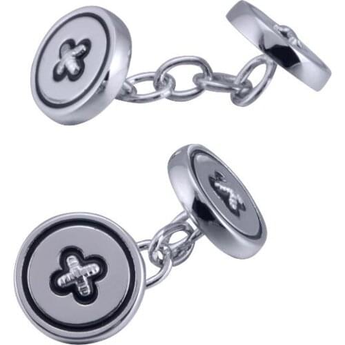 10pairs/lot New Button Shape Chain Cufflinks Vintage Retro Style Cuff Links Shirt Cuff Links Mens Jewelry Gift Wholesale