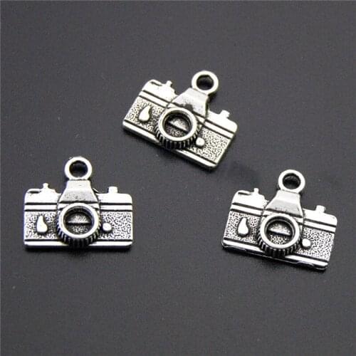10PCS Silver Color Camera Charm Pendant Silver Color Fit Bracelets Necklace For DIY Jewelry Making Findings A2269