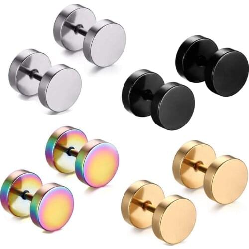 TIANCIFBYJS 16G Stainless Steel Mens Womens Ear Stud Tragus Earrings Piercing Plugs Tunnel Body Piercing Jewelry 6-12MM 100pcs