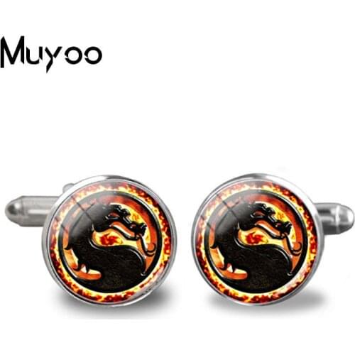 2018 New Arrival Chinese Dragon Cufflinks Handmade Round Cuff Link Glass Dome Shirt Jewelry Vintage Cufflinks For Mens
