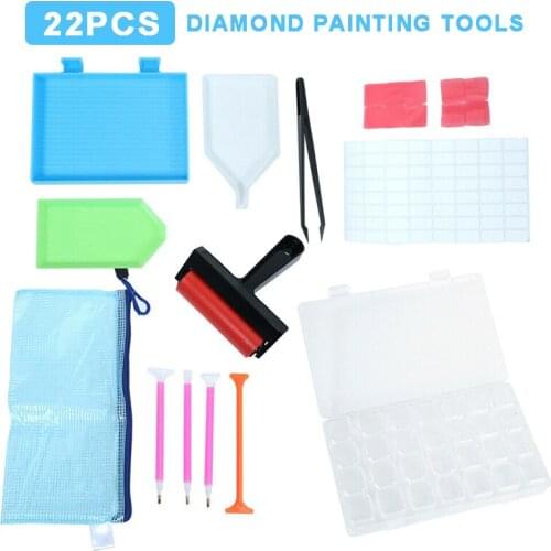 22pcs 5D Diamond Painting Tools Box Accessories DIY Art Craft Pens Set Bag For Diamond Painting Decorate Tool Kit