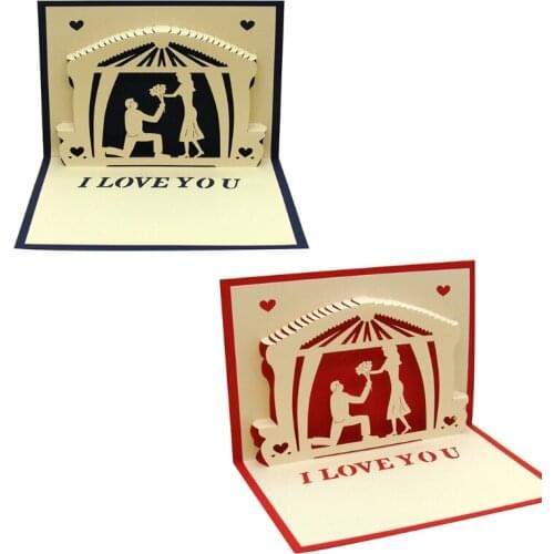 3D UP Cards Valentines Day Gift Postcard Wedding Invitation Greeting Cards Anniversary for Her especially for you Love Card