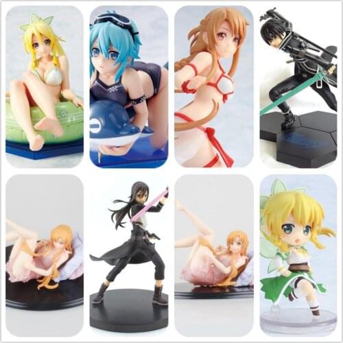 Anime Sword Art Online Kirito Asuna Yui SINON PVC Action Figure Collectible Model Toy Cosplay Doll Figurine Gifts
