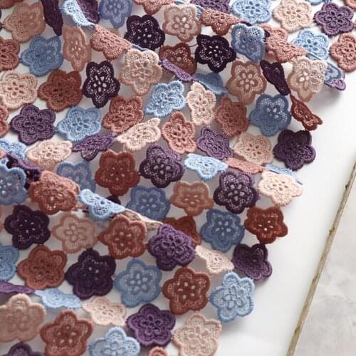 Full Flower Water-soulble Emboidered Lace Fabric Dress Shirt Clothing Fabric DIY Clothes Sewing Accessories Width 130cm 1Yard