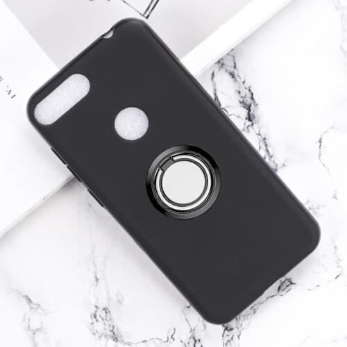 For Alcatel 1S 2019 5.5" Back Ring Holder Bracket Phone Case Cover Phone TPU Soft Silicone Cases ON Alcatel 1S 5024D
