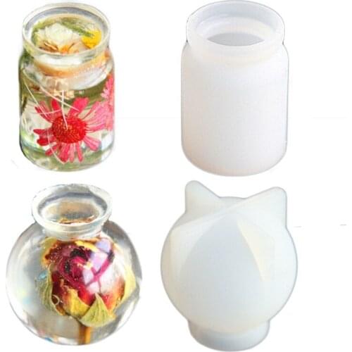 DIY Epoxy Crystal Resin Small Bottle Storage Box Mold for Soap Candle Holder DIY Jewelry Holder Home Decoration AXYD