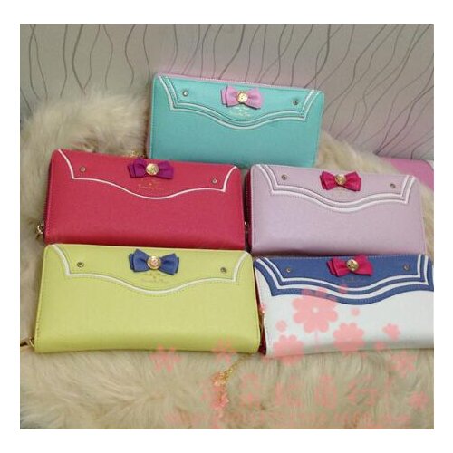 Designer Wallets Women Wallet Ladies Purse and Handbags High Quality Long Wallets Sailor Moon Bow Card Holder