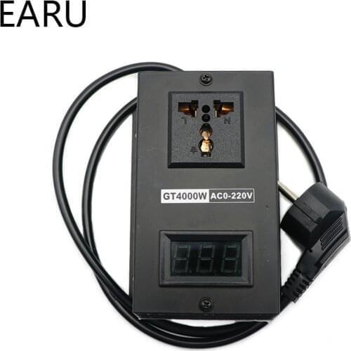 EU Plug AC 0-220V 4000W SCR Electronic Power Voltage Regulator Temperature Fan Motor Speed Controller Dimming Dimmer Thermostat