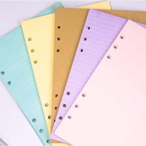 2021 Diary Colorful Notebook Accessories A5 A6 Solid Color Planner Inners Filler Papers 40 sheet/ Set Inside
