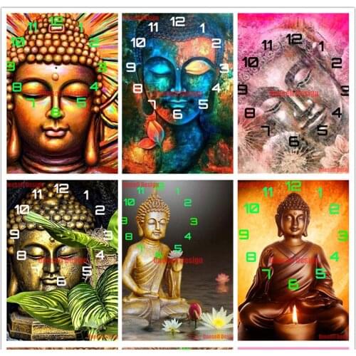Diamond embroidery clock Buddha diamond painting full Buddha decoration home diamond mosaic sale clock diy frame diamond art kit