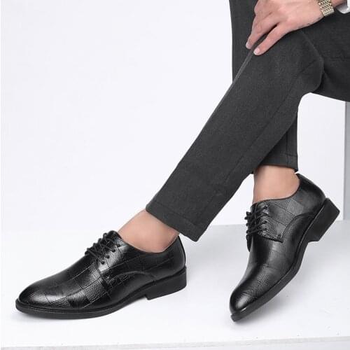 Leather shoes men business dress shoes wild casual wedding shoes ballroom dance shoes Casual fashion sneakers