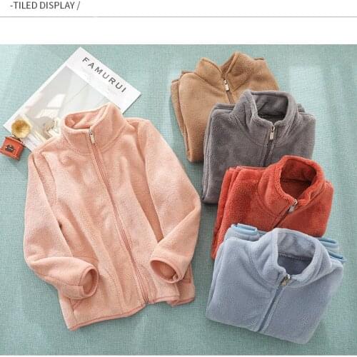 Girls' Jackets Teenager 2020 New Boys Velvet Thicken Autumn Winter Baby Children Clothes Kids Coat