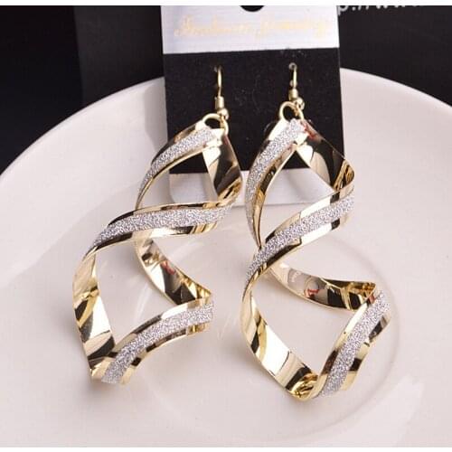 HOT European and American style fashion design Exaggerated geometry Scrub Drop Earrings Fashion earrings For women Free shipping