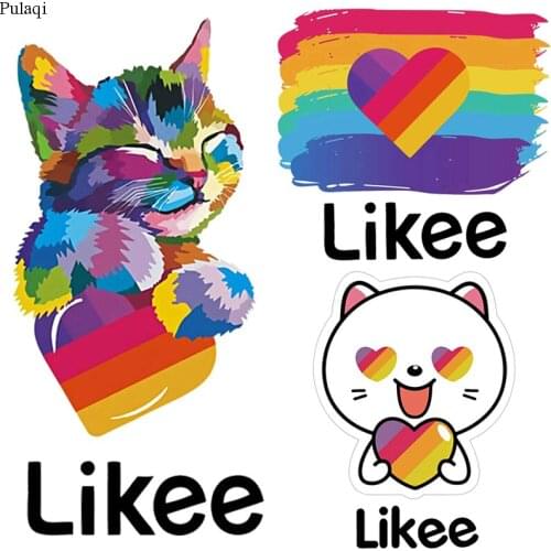 Pulaqi Likee Clothes App Patches Iron On Transfers For Clothing Thermal Stickers On Clothes Womens T-shirts Appliques Washable