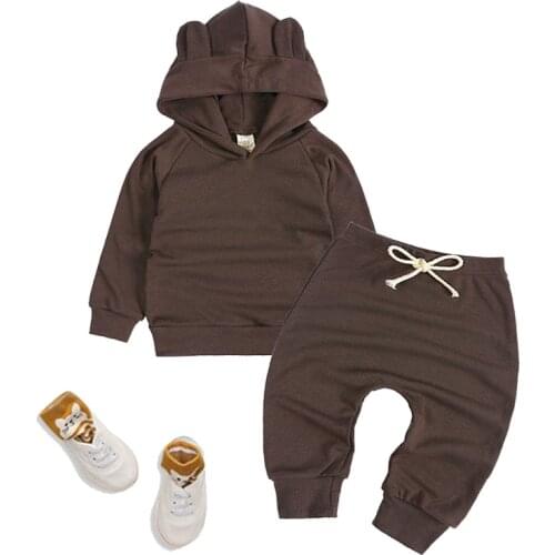 2021 new autumn childrens wear boys' fashion Plaid leisure suit boys' baby pure cotton sweater + pants two-piece sports suit