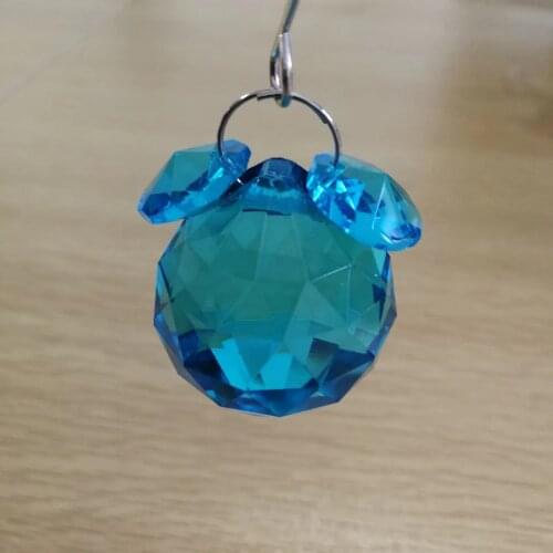 Lucky Natural 30mm Aquamarine Crystal Lamp/Curtain Decoration Home Office Craft Ornaments Holiday Gifts