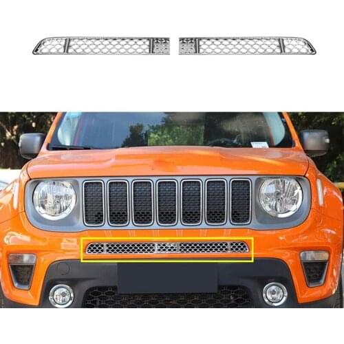 Front Grille Mesh Insect Net Decoration Cover Trim Sticker Car Exterior Accessories for Jeep Renegade 2019-2021