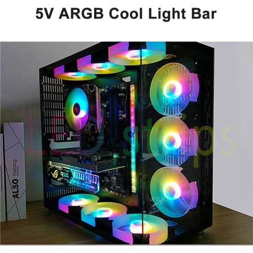 PC Case RGB LED Strip 5V 3Pin Computer ARGB Motherboard Chassis Light Bar with Magnetic