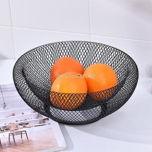 Pokich Metal Mesh Creative Fruit Basket Stand for Kitchen Restaurant Large Decorative Table Centerpiece Holder for Bread Egg