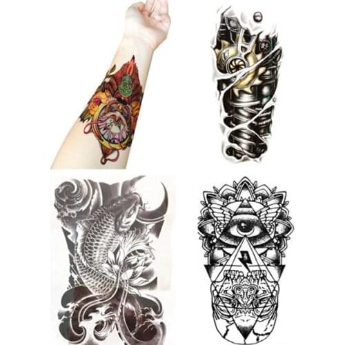 Save More! 4PCS/SET Hot Sale 19x12cm Combo Owl Robot Fish Eyes Temporary Tattoo Combo#5